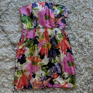 J. Crew Strapless Floral Dress